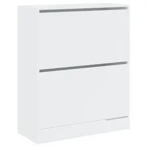 Berkfield Shoe Cabinet White 80x34x96.5 cm Engineered Wood