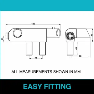 ENKI, Vito, T28, Chrome, Thermostatic Shower Mixer Valve, Solid Brass, Anti-Scald Thermostatic Device, Constant Temperature Contro