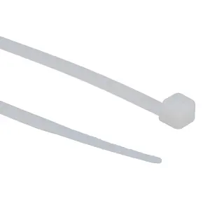 White Nylon Cable Ties Zip Ties Lock Ties 3.6mm x 200mm 100 Pack