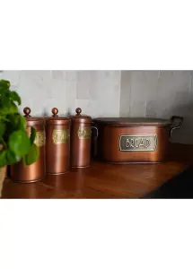 Rozi Copper Bread Bin With Lid