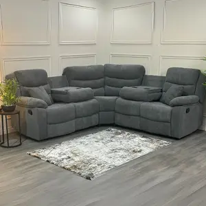 PS Global Chicago Fabric Manual Reclining Corner Sofa