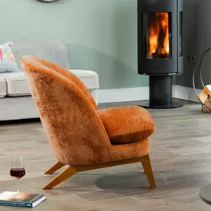 Mateo Fabric Accent Chair - Orange