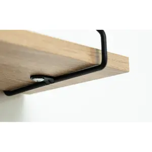 Addre Floating Shelf Oak/Black / 20cm H x 40cm W x 15cm D