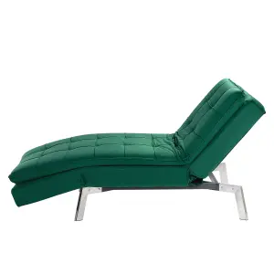 Velvet Chaise Lounge Emerald Green LOIRET