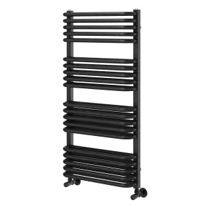 Hattie Matt Black Heated Towel Rail - 1000x500mm