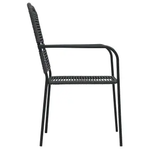 Berkfield Garden Chairs 4 pcs Cotton Rope and Steel Black