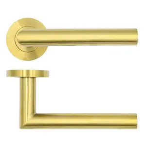 Lugano Lock Door Handle Brass (Satin)