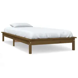 Berkfield Bed Frame Honey Brown 90x190 cm Single Solid Wood Pine