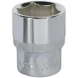 High-Quality 23mm Forged Steel Drive Socket with Polished Chrome Finish