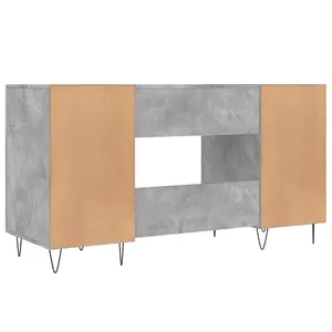 Berkfield Desk Concrete Grey 140x50x75 cm Engineered Wood