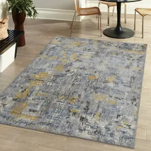 Vinci Multicolour Abstract Medium Rug, (L)170cm x (W)120cm