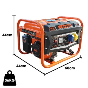 RocwooD Petrol Generator Recoil Start 2800W 8HP 3.4KVA