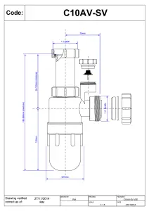 McAlpine C10AV-SV 75mm Water Seal Anti-Syphon (Silentrap) Adjustable Inlet Bottle Trap