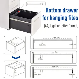 Uwharrie 3 Drawer Filing Cabinet White