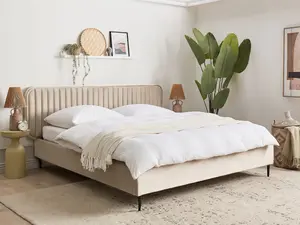 Velvet EU Super King Size Bed Taupe BRIN