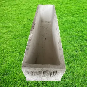 Large Wildflower design White Stone Planter Trough