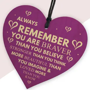 Red Ocean Always Remember Loved More Than You Know Handmade Wooden Hanging Heart Plaque Sign Gift for Your Best Friendship Friend