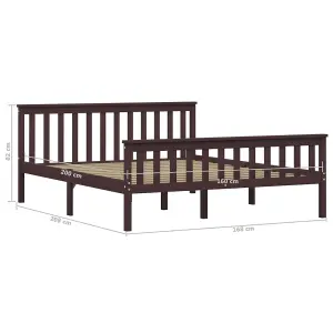 Berkfield Bed Frame Dark Brown Solid Pinewood 160x200 cm