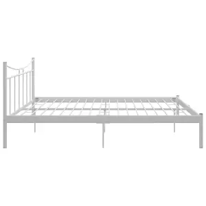 Berkfield Bed Frame White Metal 200x200 cm