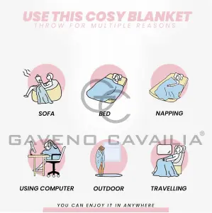 GC GAVENO CAVAILIA Luxury Faux Fur Throw 150x200 CM Pink Fleece Blanket for Double Bed & Sofa Bed