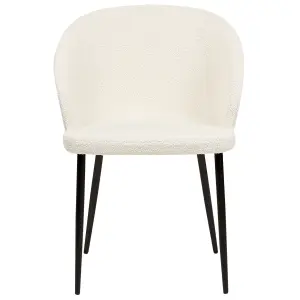 Set of 2 Dining Chairs MASON Boucle Off-White