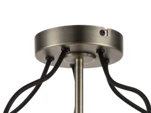 GoodHome Round Brushed Satin Metal Pewter effect 5 Lamp LED Ceiling light