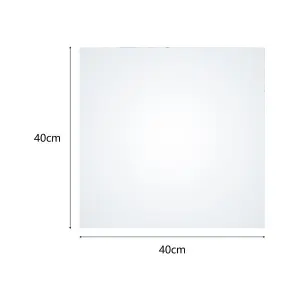 Set of 3 Clear Square Frameless Wall Mirror Tiles 400 x 400 mm