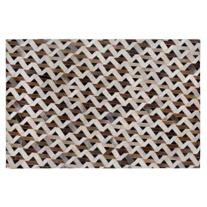 Cowhide Area Rug Brown and Grey 140 x 200 cm TUGLU