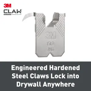 3M Claw Drywall Picture hanger (H)23mm (W)23mm, Pack of 4