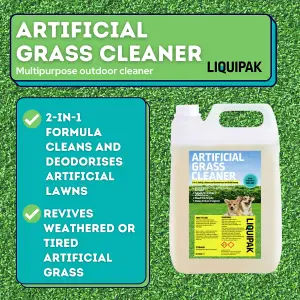 Liquipak Artificial Grass Cleaner & Deodoriser Pet Friendly, Fresh Cut Grass 4x5L