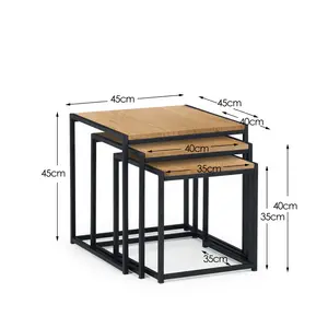 Chew Stoke 3 Piece Nest of Tables Euro Oak