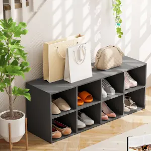 Costway 8-Cube Shoe Bench Entryway Shoe Rack Cabinet 8 Cubbies Storage Shelf