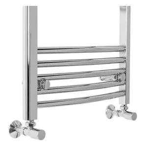 Right Radiators 800x500 mm Bathroom Curved Heated Towel Rail Radiator Warmer Ladder Chrome