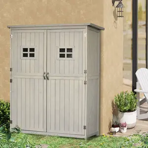 127.5L x 50W x 164H cm Wooden Tool Shed Grey