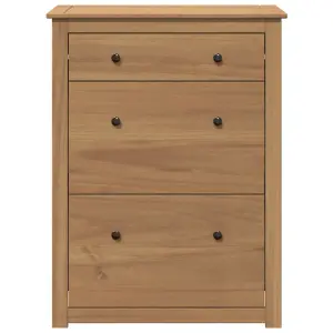 Berkfield Shoe Cabinet Panama 80x35x105 cm Solid Wood Pine