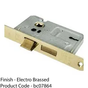 76mm 3 Lever Contract Sashlock Rounded Forend Electro Brassed Door Latch