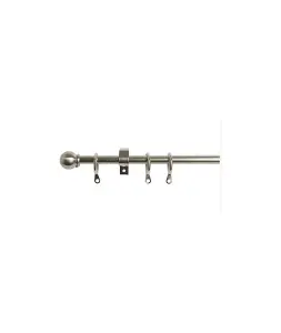 10 - 13mm  Metal Ball Curtain Pole Set - Satin Silver