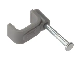 Forgefix 1.50mm Flat Grey Cable Clips - Box of 100 for Secure Installation