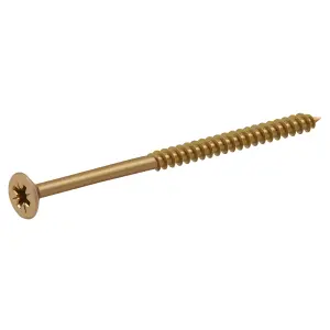 Diall Double-countersunk Yellow-passivated Carbon steel Screw (Dia)6mm (L)90mm, Pack of 100