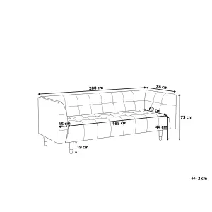 3 Seater Leather Sofa Brown BYSKE