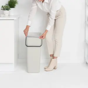 Brabantia Sort & Go Tall Light Grey Plastic Recycling bin - 40L Freestanding