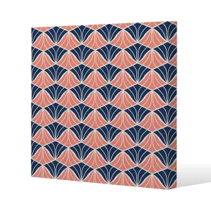 Navy & Pink Geometric Shells (Canvas Print) / 101 x 101 x 4cm