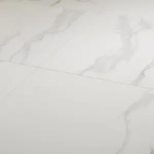 Ultimate White Gloss Marble effect Porcelain Floor Tile Sample