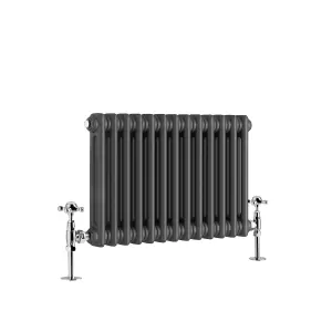 Right Radiators 300x605 mm Horizontal Traditional 2 Column Cast Iron Style Radiator Anthracite