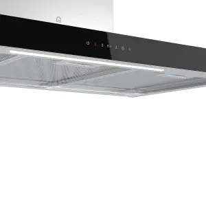 GoodHome AirSensor GHBH90ASBL Glass Box Cooker hood (W)90cm - Brushed stainless steel effect