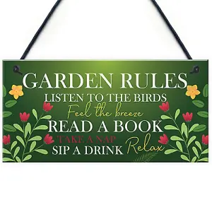 Garden Sign Summer House Decking Plaque Shed Sign Garden Rules Sign Home Gift