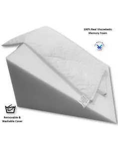 Baby WEDGE PILLOW 100% Real Viscoelastic Pure FOAM BAMBOO Hypoallergenic Triangle Cushion - Small Wedge Pillow 36 x 32 x 7 cm