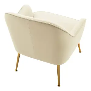 Modern Chair Velvet Armchair with Electroplated Gold Feet