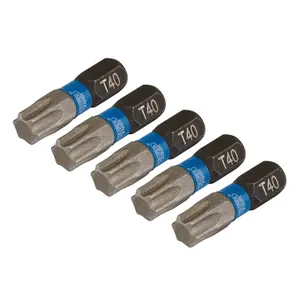 Draper Expert TX-STAR Impact Screwdriver Bits, T40 x 25mm, 1/4" Hex (Pack of 5) 05497