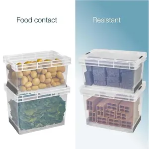 2 x Modular Plastic Storage Containers 60 Litre Ultra Resistant With Secure Clip Lock Lids